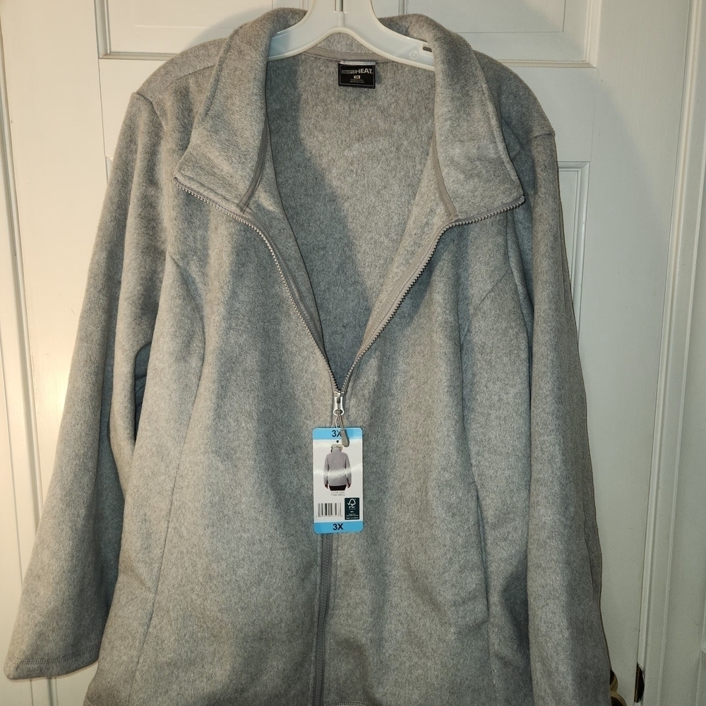 32 Degrees Women's Light Gray Teddy Jacket